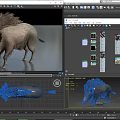 Wild Boar With Shaggy Mane And Gray Fur In Realistic Standing Posture