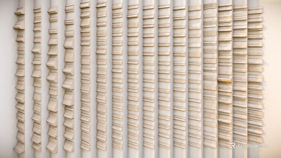 Elegant Gypsum Moldings With Various Decorative Patterns For Interior Architectural Decoration 3d model 