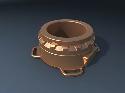Industrial Mechanical Hardware Tool Metal Ring Connector With Serrated Edges And Bracket Design 3d model