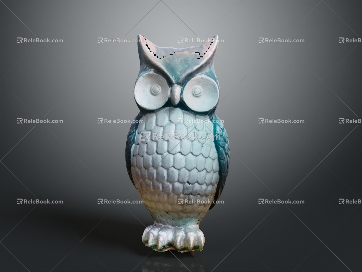 Owl grimace owl long-eared owl wulin owl monkey face owl carved owl 3d model