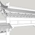 Chinese-style archway ancient archway bucket arch stone drum 3d model