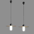 Modern Minimalist Pendant Lights With Circular Shade And Black Hanging Cable 3d model