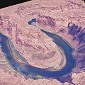 Red Rock Canyon Natural Landscape With Winding River And Aerial View Scenery