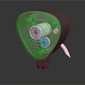 Mechanical Component With Transparent Casing White Circular Parts And Gray Base