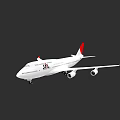 White JAL Passenger Plane With Red Tail Flying In The Sky