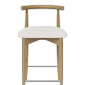 Stylish Wooden Dining Chair With Curved Backrest And White Padded Seat