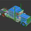 Blue Heavy Duty Semi Truck Cab With Shiny Exterior And Reflective Surface Design