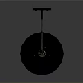 Vintage Industrial Black Metal Mechanical Device With Round Base And Rod