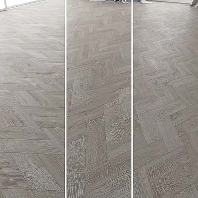 Natural Wooden Flooring With Herringbone Pattern And Light Gray Texture For Interior Design 3d model