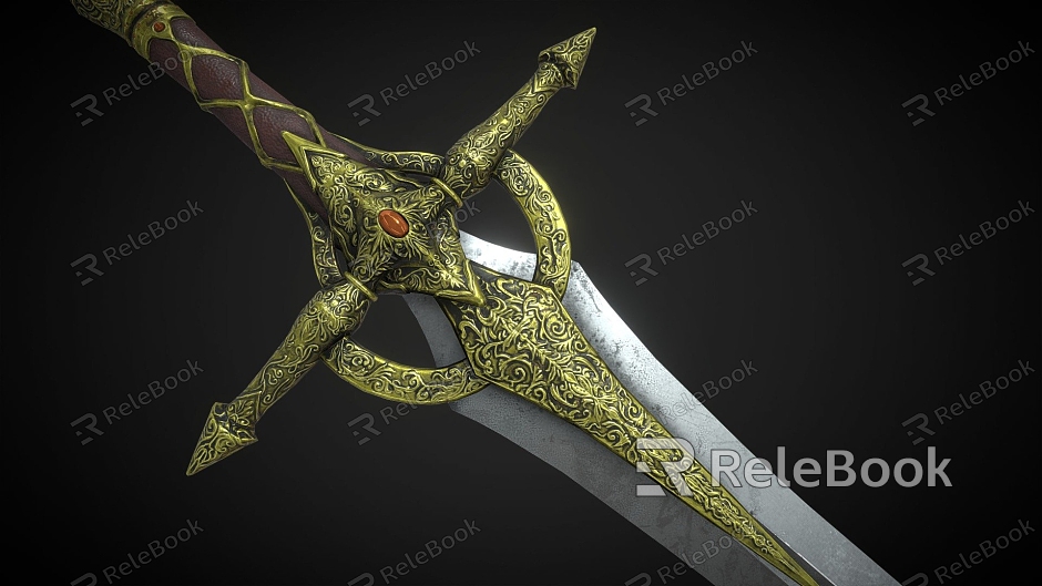 Dark Fantasy Golden Sword model