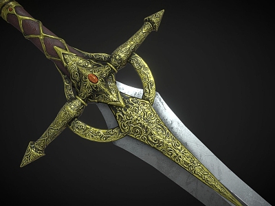 Dark Fantasy Golden Sword model