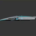 Futuristic White Spaceship With Sleek Design Blue Illuminated Accents And Twin Engines