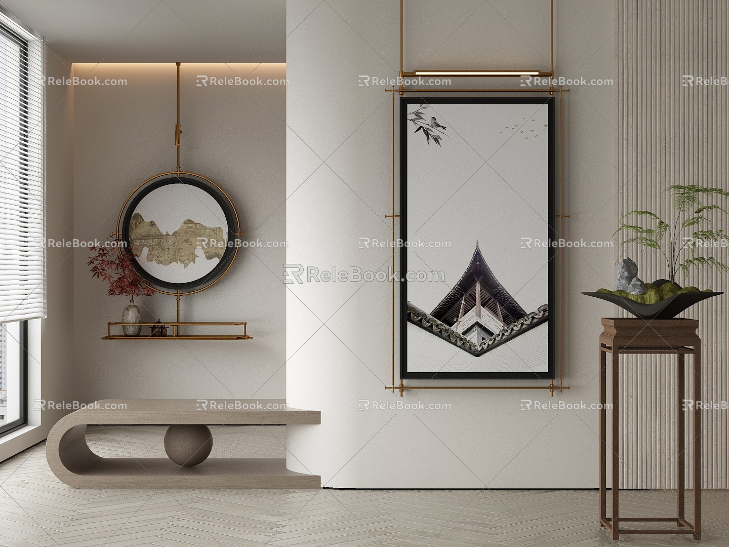 New Chinese Decorative Painting 3d model