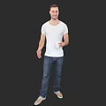 European and American Men's Standing Posture Men's Conversation Posture 3d model