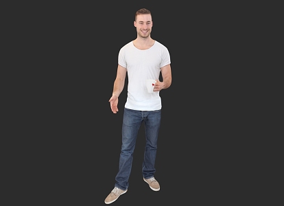 European and American Men's Standing Posture Men's Conversation Posture 3d model