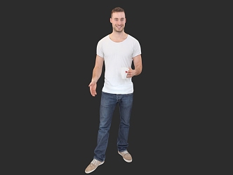 European and American Men's Standing Posture Men's Conversation Posture 3d model