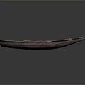 Traditional Wooden Boat With Slender Hull And Natural Wood Planks