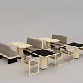 Modern Minimalist Dining Chairs With Wooden Frame And Booth Seats In Restaurant Setting