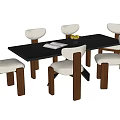 Modern Dining Table Chair Combination Dining Table Chair 3d model