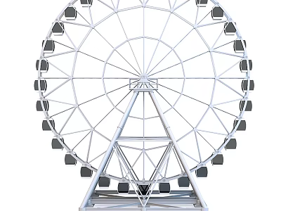 Ferris Wheel Amusement Park Ride With Metal Structure And Black Cabins For Outdoor Entertainment 3d model