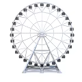 Ferris Wheel Amusement Park Ride With Metal Structure And Black Cabins For Outdoor Entertainment