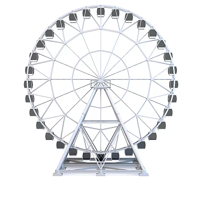 Ferris Wheel Amusement Park Ride With Metal Structure And Black Cabins For Outdoor Entertainment 3d model