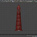 Detailed Classic Stone Tower Featuring Tiered Cylindrical Structure And Conical Top