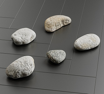 modern stone pebble stone 3d model