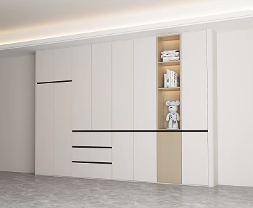 Modern Minimalist Bookcase Decorative Cabinet 3d model