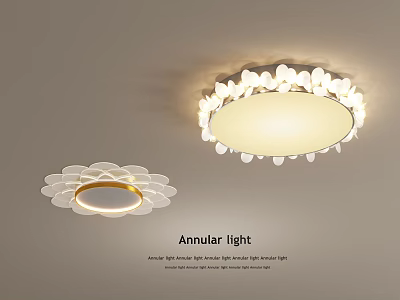 French cream wind ceiling lamp 3d model