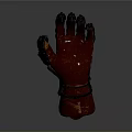 Red Heat Resistant Kitchen Glove With Black Textured Edges And Secure Wrist Strap