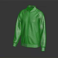 Gray Long Sleeve Stand Collar Casual Jacket With White Zipper And Simple Design