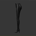 Black High Waisted Leather Slim Fit Leggings For Women Daily Wear