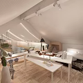 Loft Style Boutique Store With White Furniture Wooden Floors And Open Layout