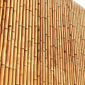 Natural Bamboo Background Wall with Vertical Strips and Warm Wooden Texture