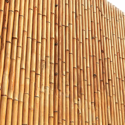 Natural Bamboo Background Wall with Vertical Strips and Warm Wooden Texture 3d model