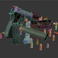modern pistol semi-automatic pistol automatic pistol modern weapon 3d model