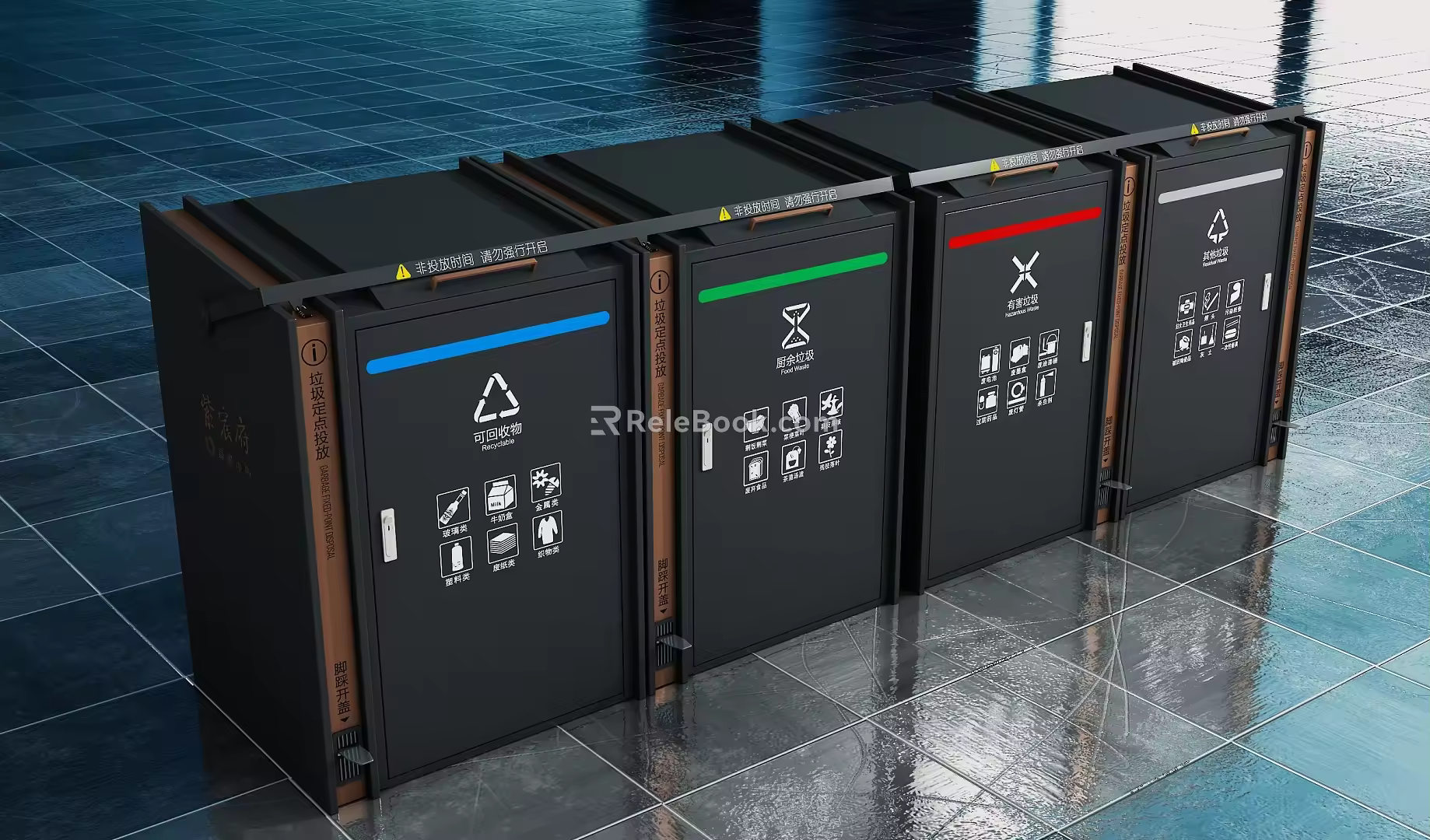 Garbage sorting trash can shell 240L trash can garbage sorting house garbage sorting shed garbage house garbage shed domestic garbage bin 3d model
