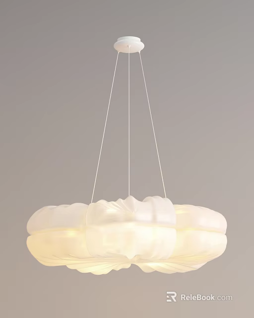 Modern White Cloud Shaped Pendant Light With Soft Glow And Elegant Design 3d model 