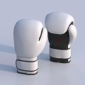 Pair Of White Boxing Gloves Sports Equipment With Black Straps For Training