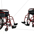 Medical Equipment Red Frame Black Seat Wheelchairs For Daily Mobility Assistance