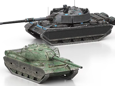 Modern and Vintage Military Tank 3D Models with Detailed Design and Camouflage 3d model
