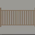Outdoor Wooden Railing With Vertical Slats And Top Bottom Rails Design