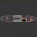 Red Water Transport Boat Featuring Solar Panels on Deck and Chimney Hull Design