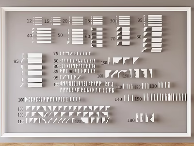 Various Gypsum Molding Styles Sizes And Patterns For Interior 3d model