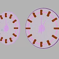 Two Modern Wall Clocks With Illuminated Markers Black Hands And Different Frames