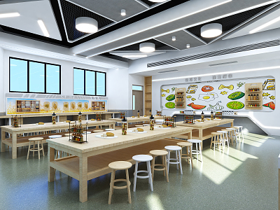 Modern Baking Room Classroom Baking Food Education Function Classroom model