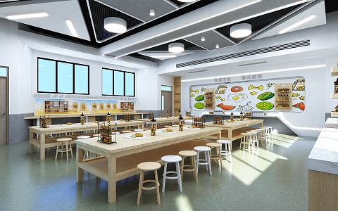 Modern Baking Room Classroom Baking Food Education Function Classroom 3d model