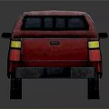 Red Classic Pickup Truck With Two Door Cab Open Bed And Red Toolbox