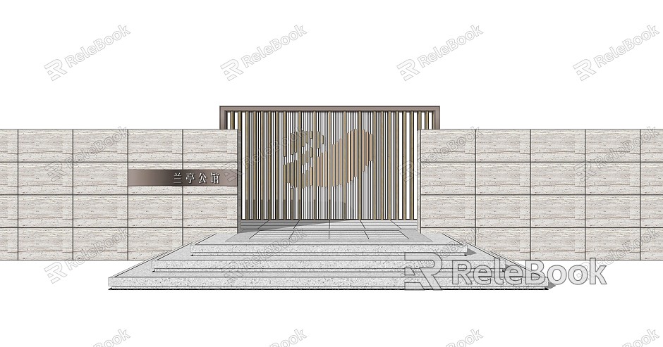 Modern landscape wall landscape wall model